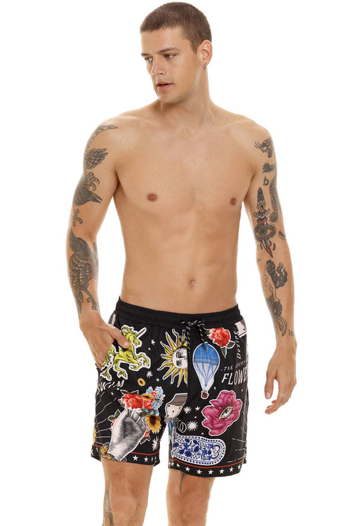 Dolce & Gabbana Men's Short Jacquard Swim Trunks