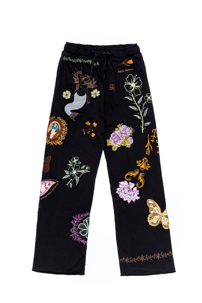 Main image -  Winny Black Embroidered Pants