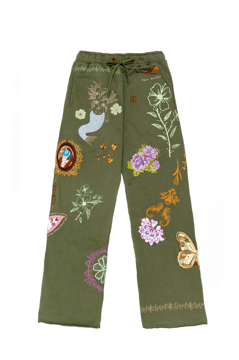 Main image -  Winny Green Embroidered Pants