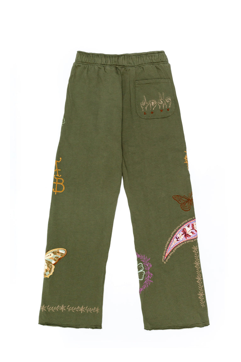 Hover Alternative image -  Winny Green Embroidered Pants