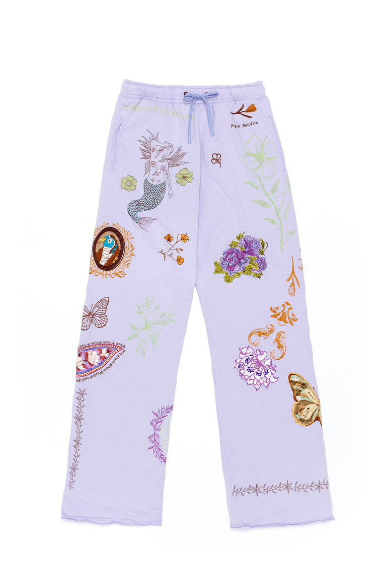 Main image -  Winny Lilac Embroidered Pants