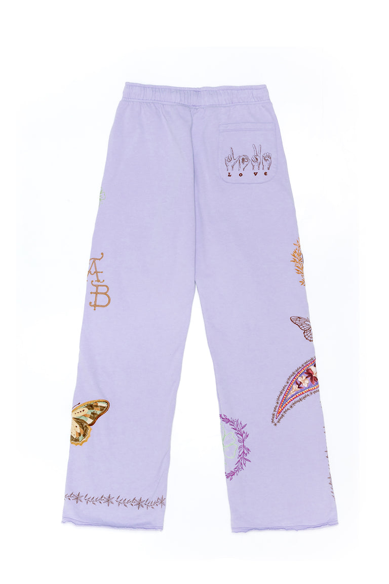 Winny Lilac Embroidered Pants - 2