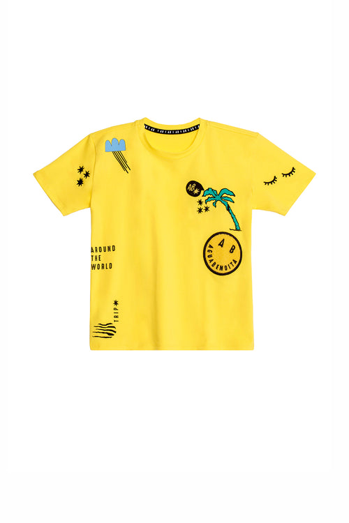 OFF-WHITE Industrial Y013 T-Shirt Yellow/Multicolor Men's - FW19 - US