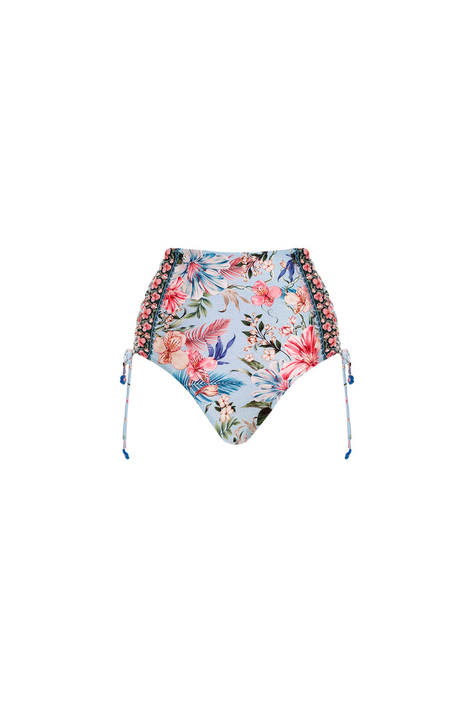 Agua Bendita Kayla Seed Floral Print Strappy Keyhole Bralette Swim Top &  Hope Seed Print Side Tie High Waisted Swim Bottom