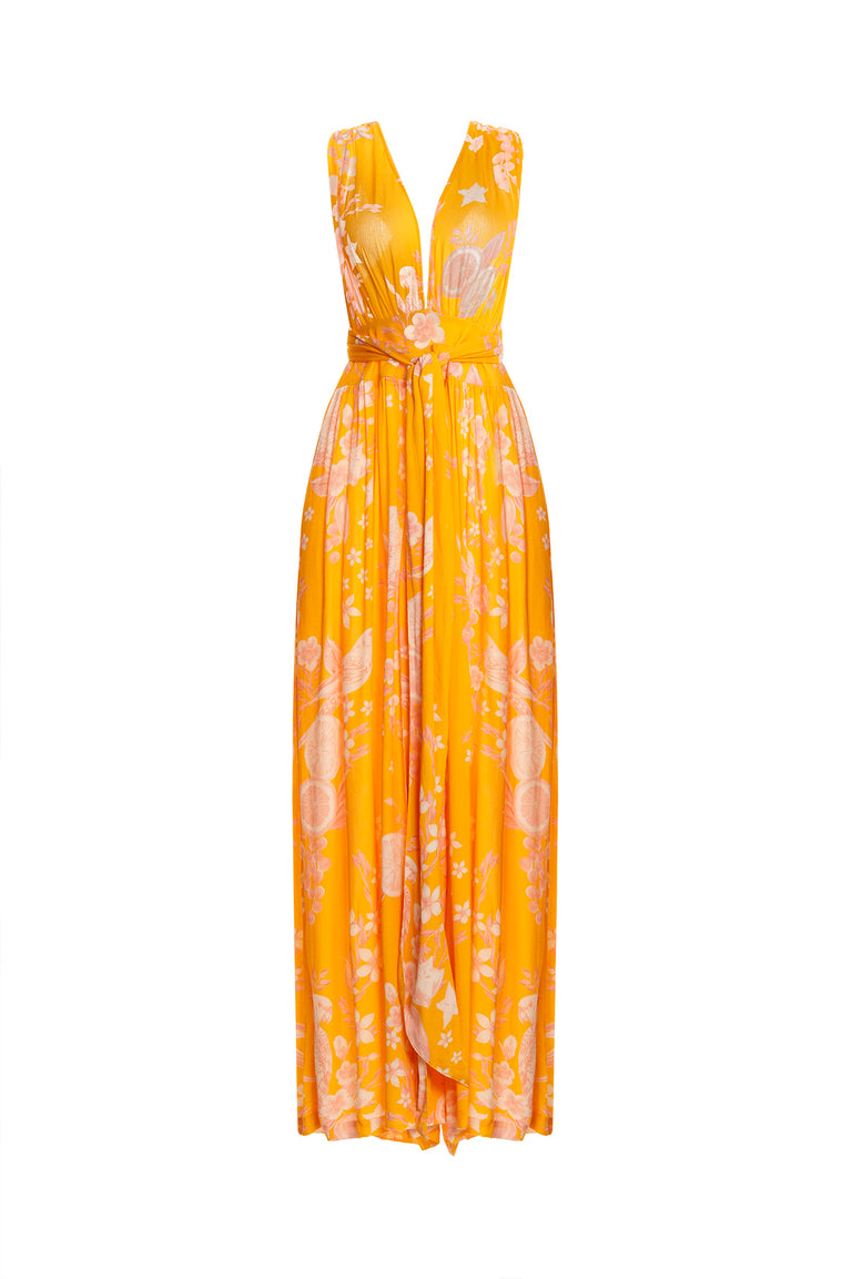 Jungle Juice Yellow Multicolor Flowy Jumpsuit –